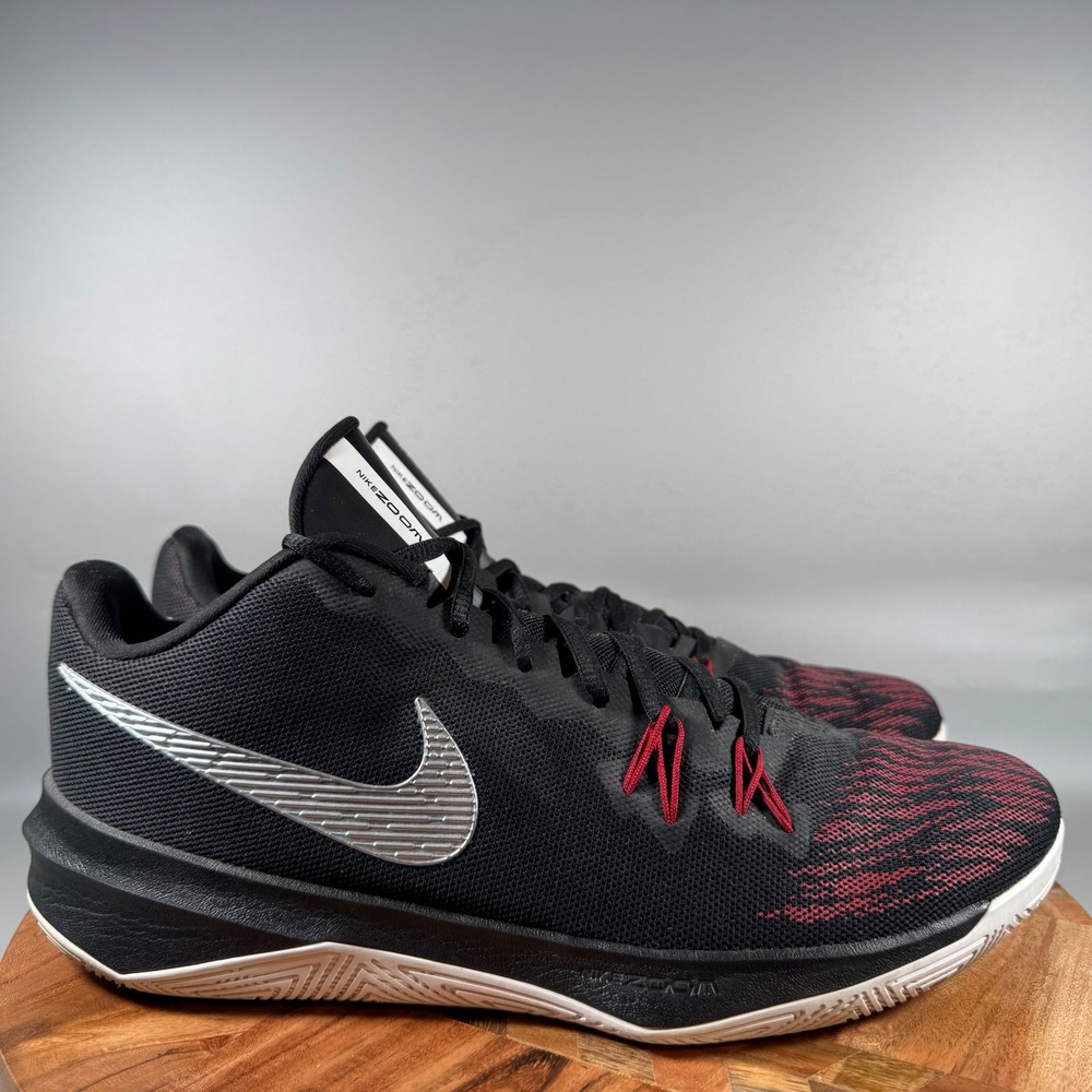 Nike Zoom Evidence II Mens Basketball Shoes Black Red Silver‎ Size 11.5